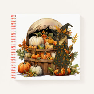 Herbst Thema mit Kürbis für Katzenliebhaber Hallow Notizbuch