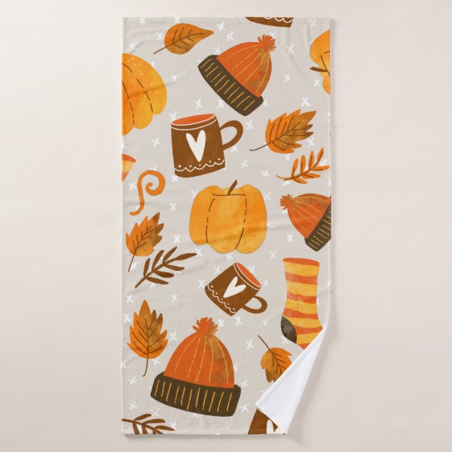 Herbst Thema Nahtloses Muster Tile Badehandtuch (Badehandtuch)