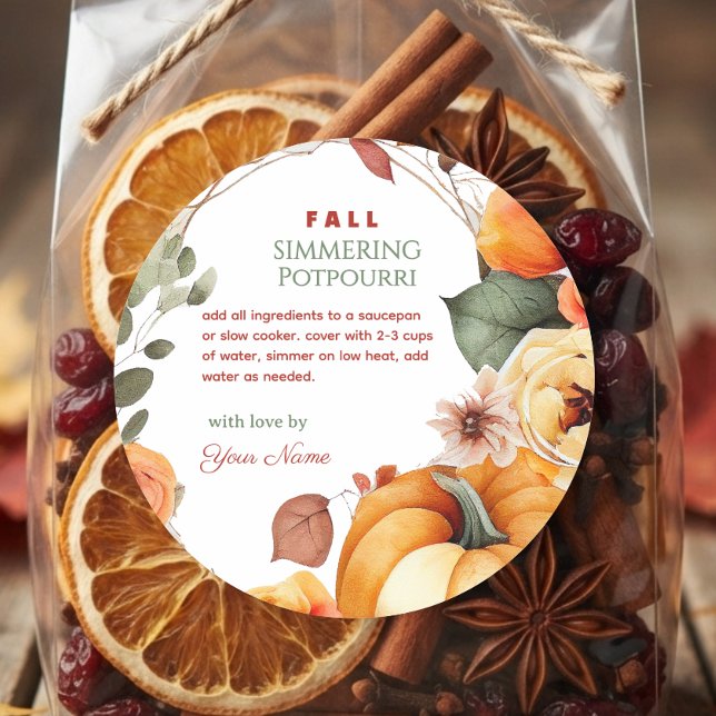 Herbst-Topf-Simmering-Potpourri  Runder Aufkleber (Von Creator hochgeladen)