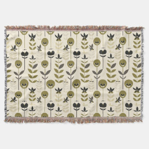 Herbst-Totenkopf-Blumen-Fleece-Wurfdecke Decke