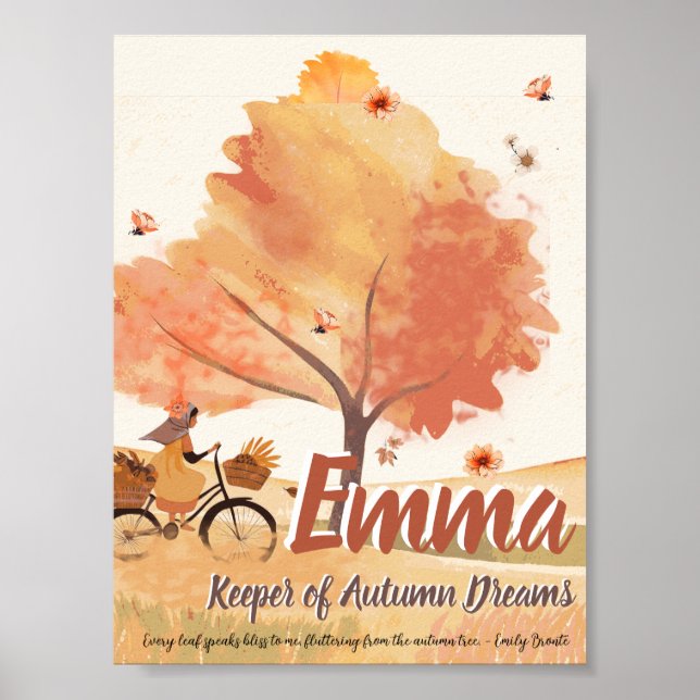 Herbst-Träume Girls - Personalisiertes Kunstposter Poster (Vorne)