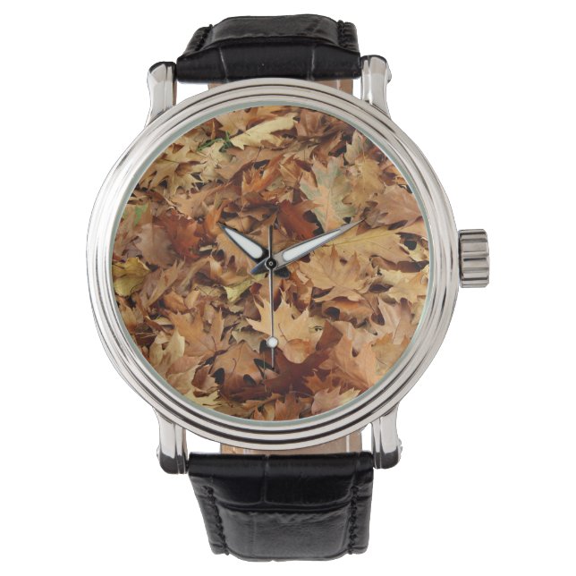 Herbst, trockene Blätter Armbanduhr (Vorderseite)