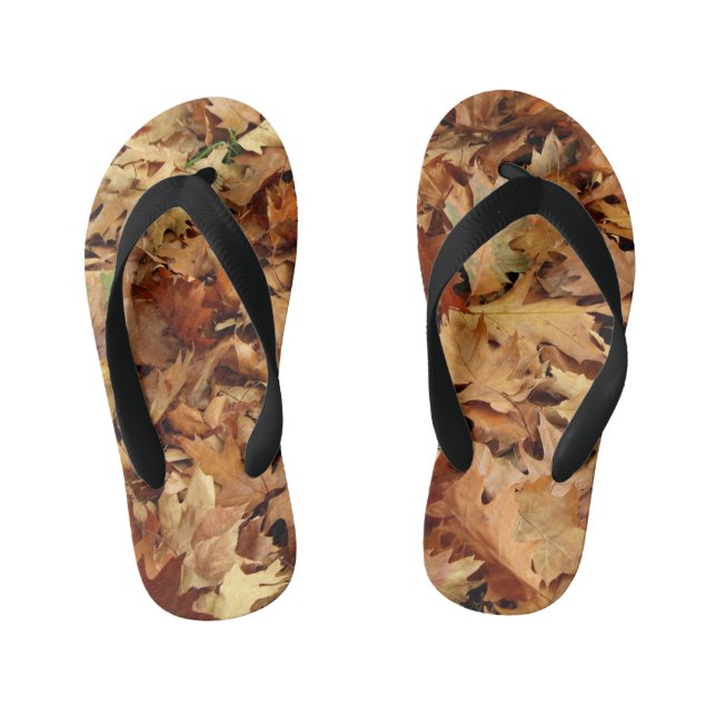 Herbst, trockene Blätter Kinderbadesandalen (Fußbett)