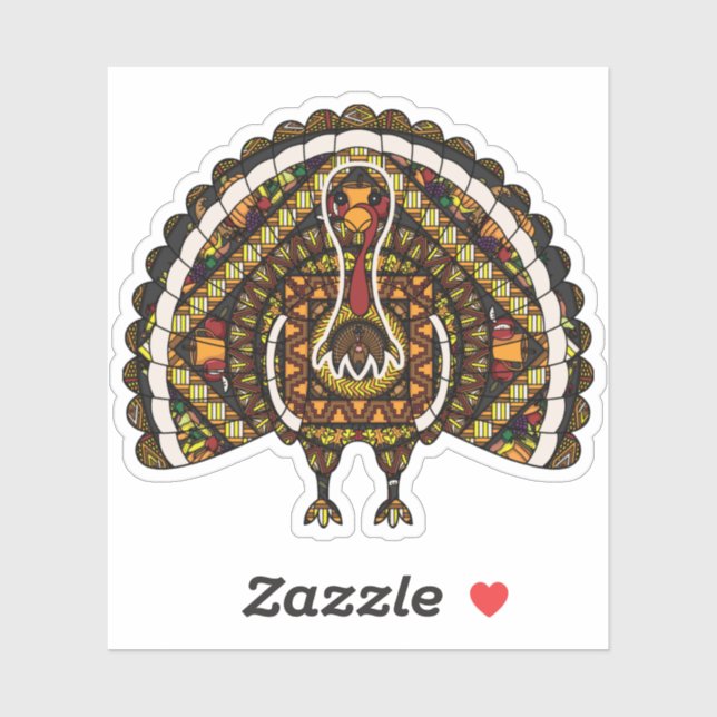 Herbst Türkei Contour Sticker (Blatt)