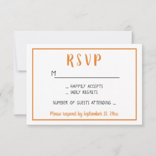 Herbst-UAWG Orange-Herbsthochzeitsfeier Minimalist RSVP Karte