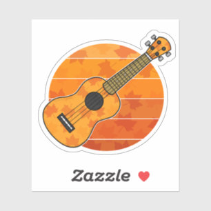 Herbst Ukulele Uke Player Herbst Erntedank Aufkleber