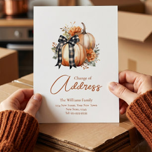 Herbst Umzugsmeldung   Umzugsankündigung Postkarte