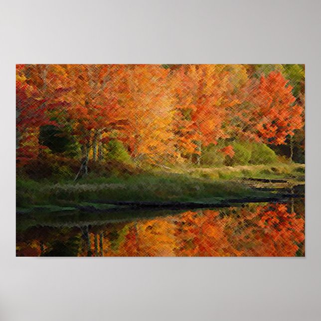 Herbst und Fluss Poster (Vorne)
