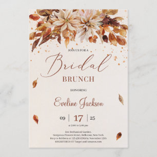 Herbst und Herbst Blume und Blätter Bridal Brunch Einladung