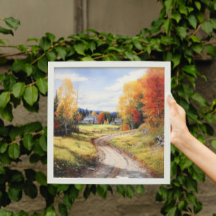 Herbst und Herbst in Vermont Farm Poster