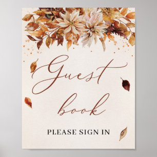 Herbst und Herbst - Marigold Boho Gästebuchsignatu Poster