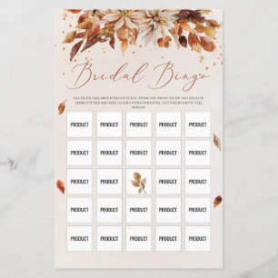 Herbst und Herbst Orange Blume Boho Bridal Bingo