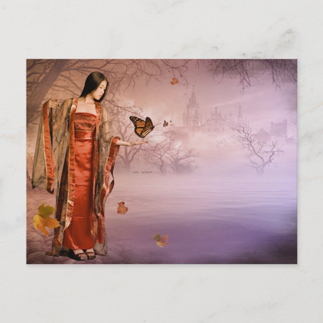 Herbst und Monarchschmetterlinge Postkarte (Vorderseite)