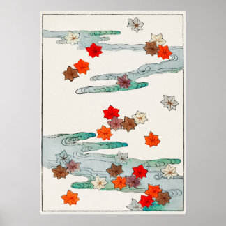 Herbst- und Wasserillustrierung von Bijutsu Sekai Poster