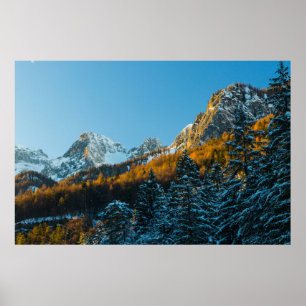 Herbst- und Winterlandschaft Poster
