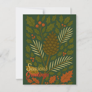 Herbst- und Winterurlaub Saisonale Grüße Postkarte