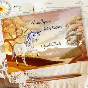 Herbst Unicorn Baby Shower Gästebuch
