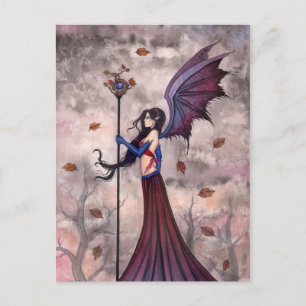 Herbst-Vampir-Gotik-Fee Postkarte