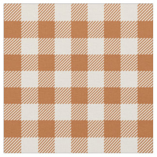 Herbst verbranntes Orange Gingham-Muster Herbst Pl Stoff