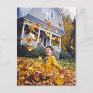 Herbst Vergessen Sie nicht, wann Blätter zum Spiel Postkarte