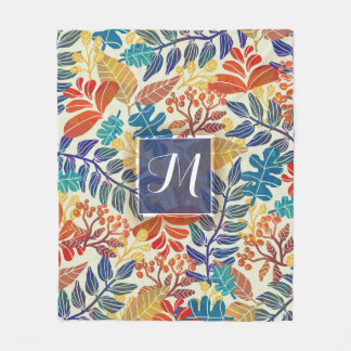 Herbst verlässt fein Blumenhintergrund Fleecedecke