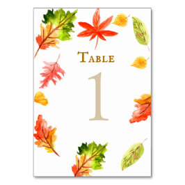 Herbst verlässt Hochzeitskarte Tischnummer