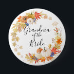 Herbst verlässt Kürbis-Großmutter der Braut Button<br><div class="desc">Unsere Großmutter des Brauthochzeits-Partyknopfes kennzeichnet ein schönes Herbstblatt u. winden Kürbise mit einem Hand beschrifteten Skript.
Besichtigen Sie unser Geschäft,  um unseren Herbstlaub u. Kürbissammlung anzusehen.</div>