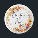 Herbst verlässt Kürbis-Großmutter der Braut Button<br><div class="desc">Unsere Großmutter des Brauthochzeits-Partyknopfes kennzeichnet ein schönes Herbstblatt u. winden Kürbise mit einem Hand beschrifteten Skript.
Besichtigen Sie unser Geschäft,  um unseren Herbstlaub u. Kürbissammlung anzusehen.</div>