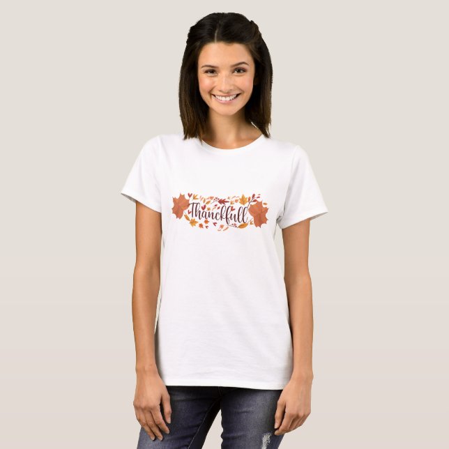Herbst verlässt Tanzvoll trendy und Pumpkin T-Shirt (Vorne ganz)