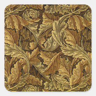 Herbst verlässt William Morris Muster Quadratischer Aufkleber