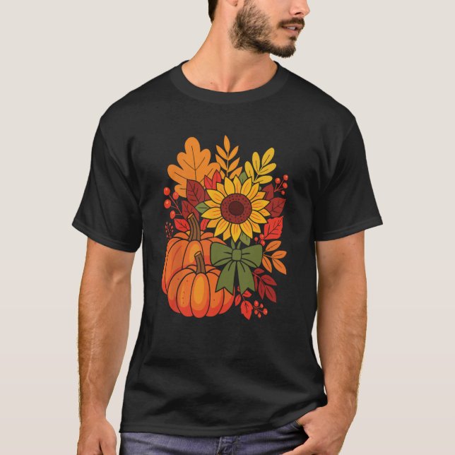 Herbst Vibes Cozy Season Pumpkin Patch Herbst Cele T-Shirt (Vorderseite)