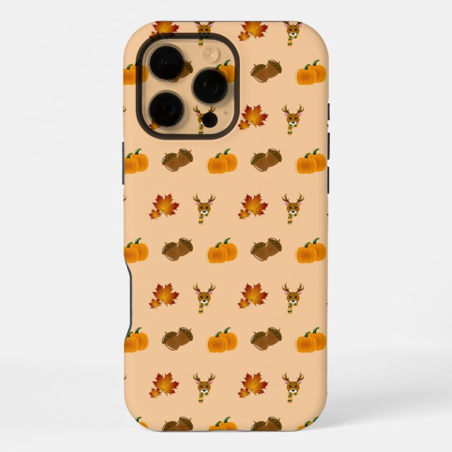Herbst Vibes Deer Maple Blätter Pumpkin Acorns iPhone Hülle (Rückseite)