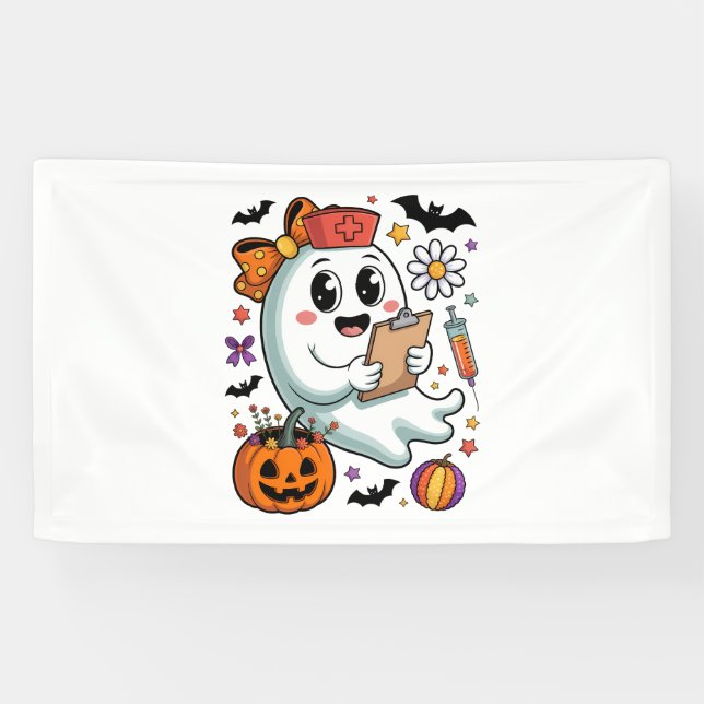 Herbst Vibes Ghost Nurse Herbst Banner (Horizontal)