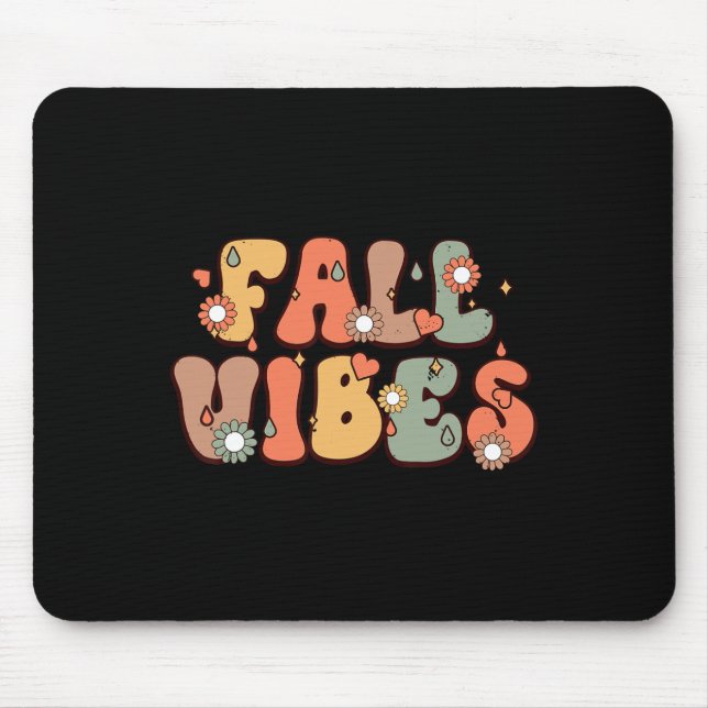 Herbst Vibes Vintag Groovy Herbstsaison Mousepad (Vorne)