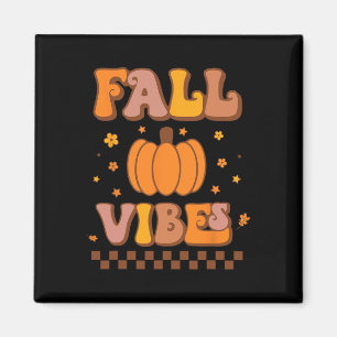 Herbst Vibes Vintag Groovy Herbstsaison rückwärts  Magnet