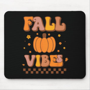 Herbst Vibes Vintag Groovy Herbstsaison rückwärts Mousepad