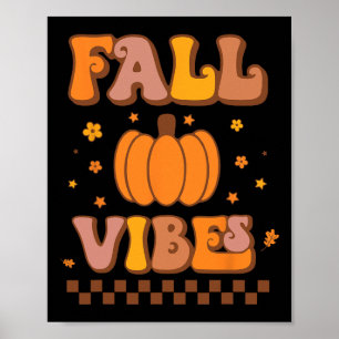 Herbst Vibes Vintag Groovy Herbstsaison rückwärts  Poster