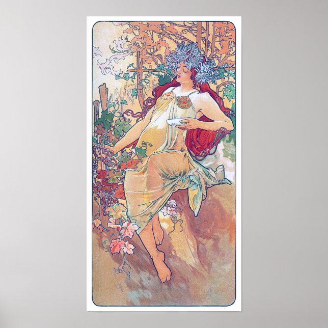 Herbst (vier Jahreszeiten), Alphonse Mucha Poster (Vorne)