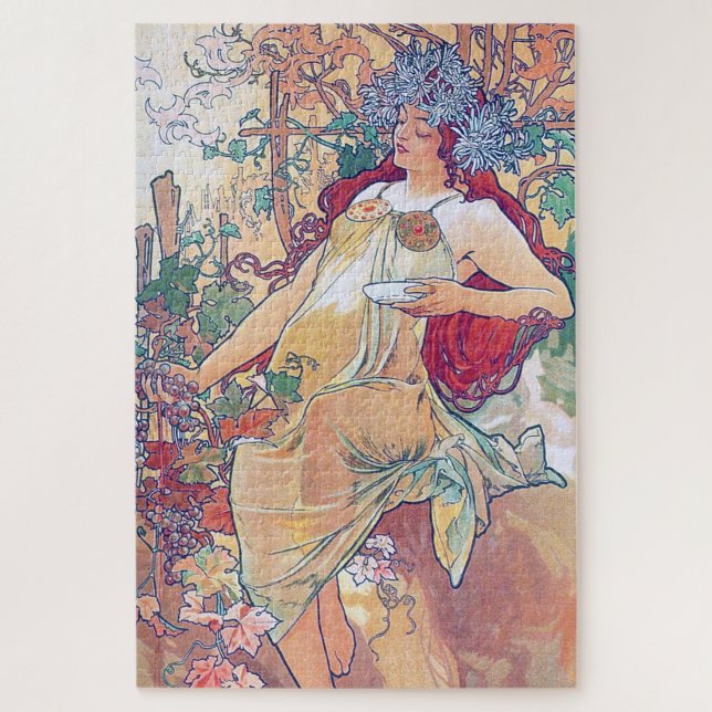 Herbst (vier Jahreszeiten), Alphonse Mucha Puzzle (Vertikal)