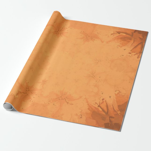 Herbst Viktorianisch-braunes Orangenmuster Geschenkpapier (Ungerollt)