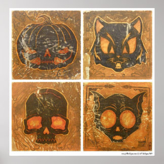 Herbst Vintag Halloween Poster