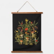 Herbst Vintage botanische Wildblumen Pilze