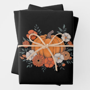 Herbst Vintage Kürbis Herbst Thanksgiving Geschenkpapier Set