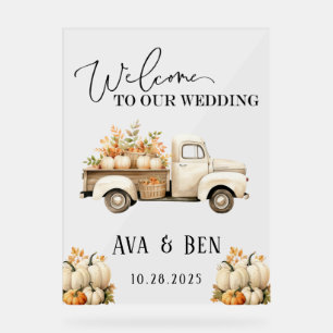 Herbst Vintage Kürbiskins Hochzeitssymbol Acrylschild