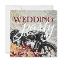 Herbst-Vintage-Motorrad-Hochzeitseinladungen