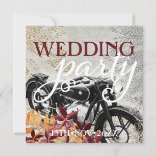 Herbst-Vintage-Motorrad-Hochzeitseinladungen Einladung