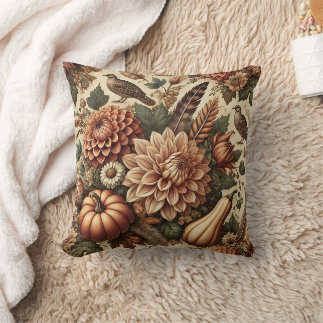 Herbst Vintager Blumenpumpen Kissen (Decke)