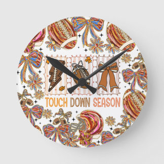 Herbst Vintager Fußballspieltag Runde Wanduhr