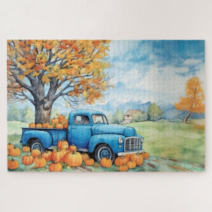 Herbst Vintager Lieferwagen und Pumpkins 20x30 Puzzle