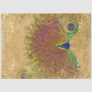 Herbst Vintager Pfauenfederhalter Seidenpapier